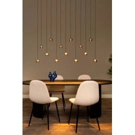 MONTANA lineāra piekaramā lampa LED dimmējama CCT 13x5.7W pelēka dzelzs (Lucide)