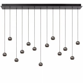 MONTANA lineāra piekaramā lampa LED dimmējama CCT 13x5.7W pelēka dzelzs (Lucide)