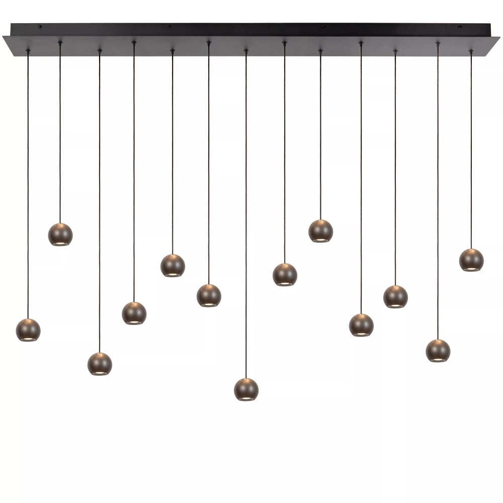 MONTANA lineāra piekaramā lampa LED dimmējama CCT 13x5.7W pelēka dzelzs (Lucide)