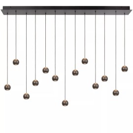 MONTANA lineāra piekaramā lampa LED dimmējama CCT 13x5.7W pelēka dzelzs (Lucide)