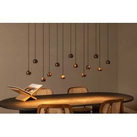 MONTANA lineāra piekaramā lampa LED dimmējama CCT 13x5.7W kafijas brūna (Lucide)