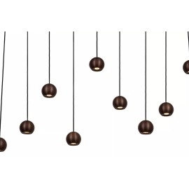 MONTANA lineāra piekaramā lampa LED dimmējama CCT 13x5.7W kafijas brūna (Lucide)