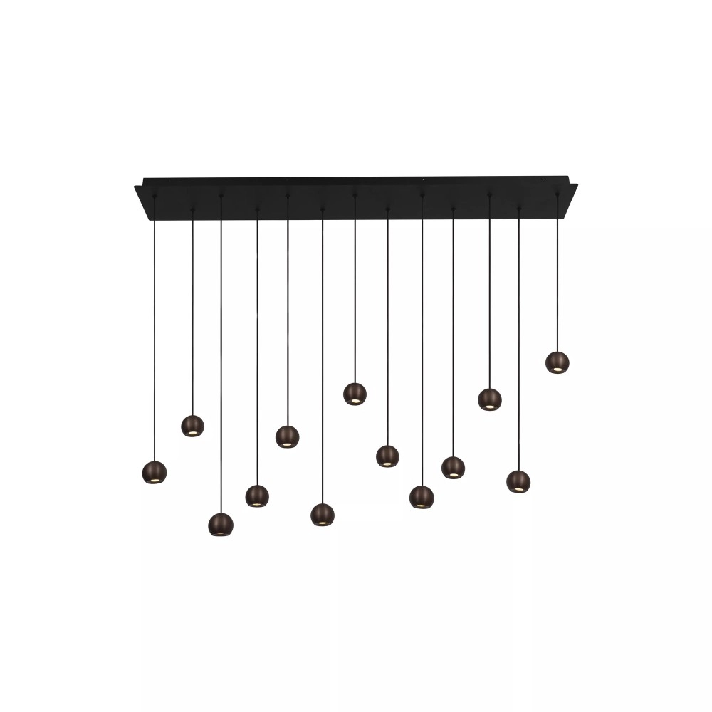 MONTANA lineāra piekaramā lampa LED dimmējama CCT 13x5.7W kafijas brūna (Lucide)