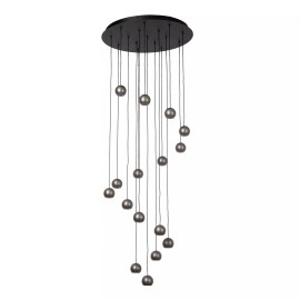 MONTANA apaļa piekaramā lampa LED dimmējama CCT 16x5.7W pelēka dzelzs (Lucide)