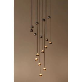 MONTANA apaļa piekaramā lampa LED dimmējama CCT 16x5.7W kafijas brūna (Lucide)