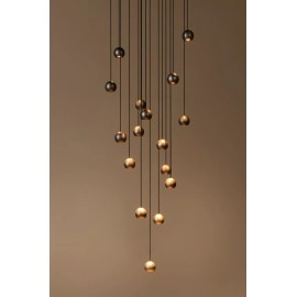 MONTANA apaļa piekaramā lampa LED dimmējama CCT 16x5.7W kafijas brūna (Lucide)