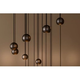 MONTANA apaļa piekaramā lampa LED dimmējama CCT 16x5.7W kafijas brūna (Lucide)