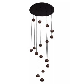 MONTANA apaļa piekaramā lampa LED dimmējama CCT 16x5.7W kafijas brūna (Lucide)