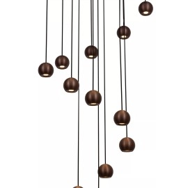 MONTANA apaļa piekaramā lampa LED dimmējama CCT 16x5.7W kafijas brūna (Lucide)