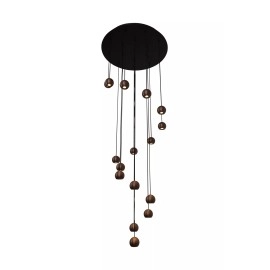 MONTANA apaļa piekaramā lampa LED dimmējama CCT 16x5.7W kafijas brūna (Lucide)