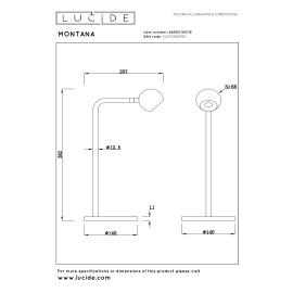 MONTANA galda lampa LED dimmējama 1x5W 2700K pelēka dzelzs (Lucide)