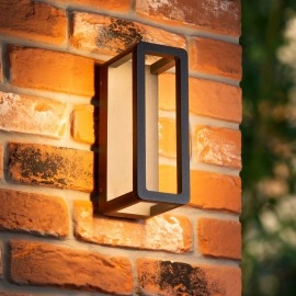 NARVIK āra sienas lampa 1x9.2W Integrated LED IP65 melna (Lucide)