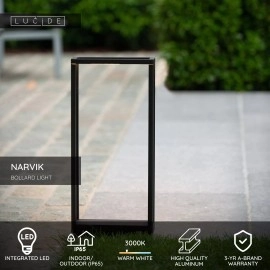 NARVIK āra stabiņa lampa 50 cm LED 9,2 W 3000K IP65 melna (Lucide)