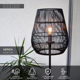 NERIDA āra stāvlampa 1xE27 melna (Lucide)
