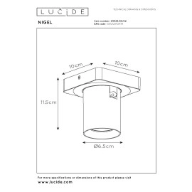 NIGEL griestu prožektors 1x5w matēta zelta / misiņa tonī (Lucide)