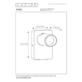 NIGEL gultas / sienas lampa ar USB 1x5w melna (Lucide)