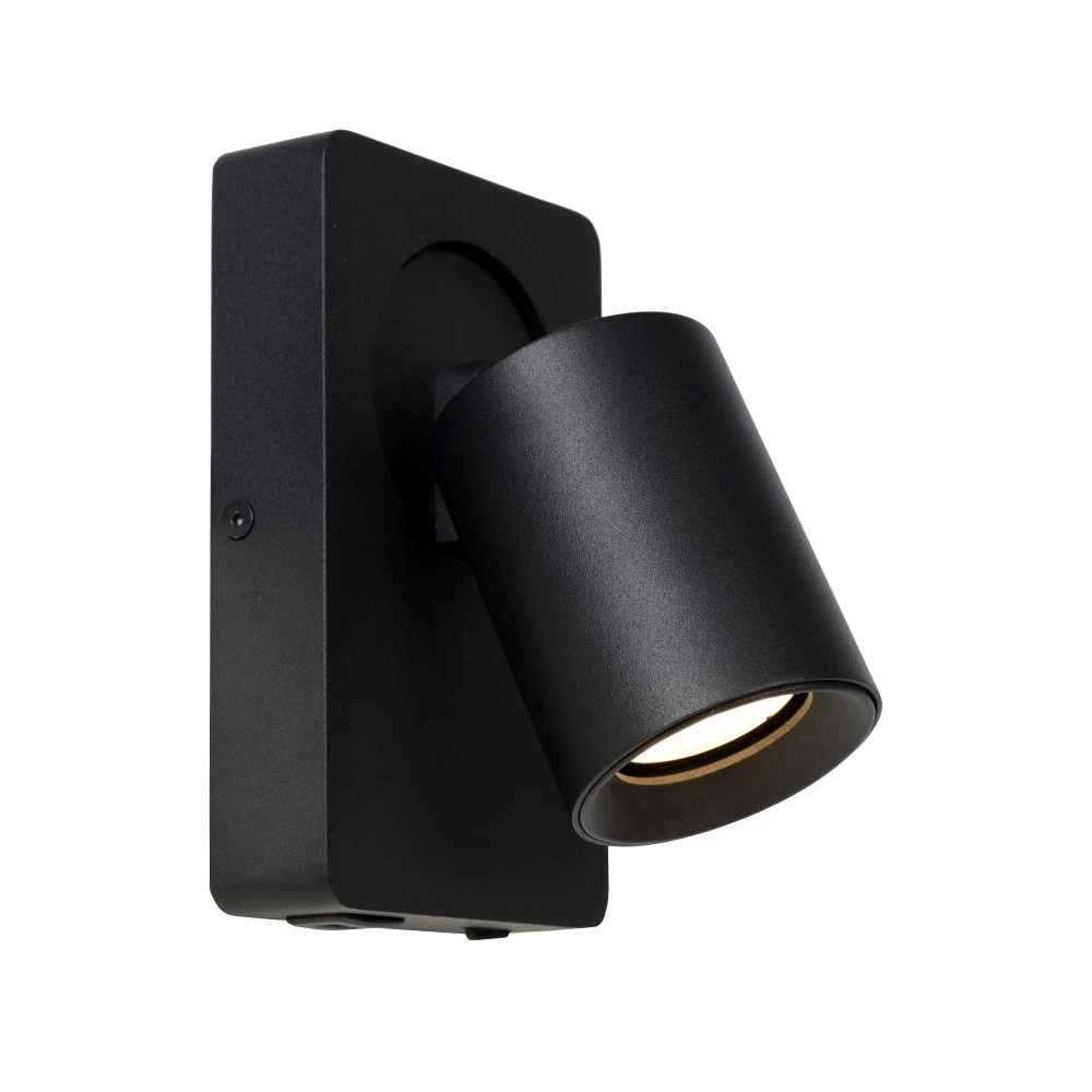 NIGEL gultas / sienas lampa ar USB 1x5w melna (Lucide)