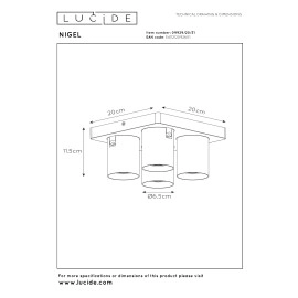 NIGEL griestu prožektors 4x5w balta (Lucide)