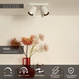 NIGEL griestu prožektors 4x5w balta (Lucide)