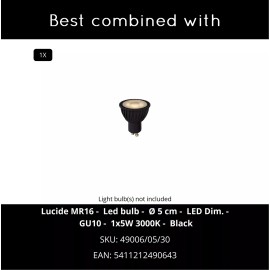 NIORT āra griestu prožektors 1xGU10 IP44 melns (Lucide)