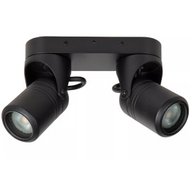 NIORT āra griestu prožektors 2xGU10 IP44 melns (Lucide)