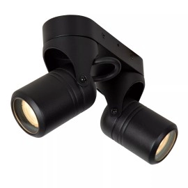 NIORT āra griestu prožektors 2xGU10 IP44 melns (Lucide)