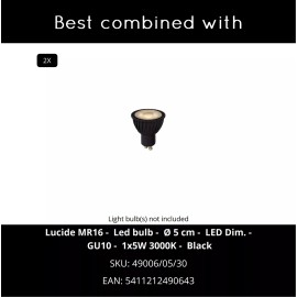 NIORT āra griestu prožektors 2xGU10 IP44 melns (Lucide)