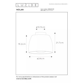 NOLAN griestu lampa Ø24 cm 1xE27 melna / matēta zelta/misiņa (Lucide)