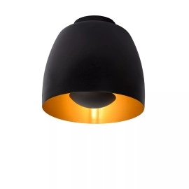 NOLAN griestu lampa Ø24 cm 1xE27 melna / matēta zelta/misiņa (Lucide)
