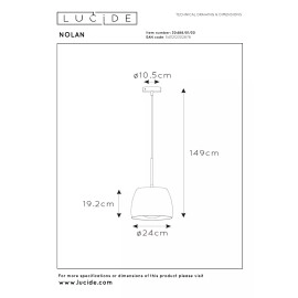NOLAN piekarama lampa Ø24 cm 1xE27 melna / matēta zelta/misiņa (Lucide)