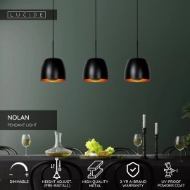 NOLAN piekarama lampa 104 cm 3xE27 melna / matēta zelta/misiņa (Lucide)