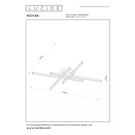 NOVAK LED CCT griestu gaismeklis 42 W 2700K/4000K melns (Lucide)