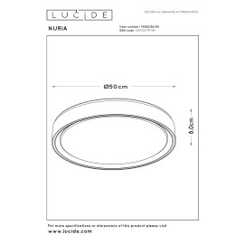 NURIA griestu gaismeklis Ø50 cm LED 36 W 2700K melns (Lucide)