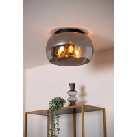OLIVIA griestu lampa Ø40 cm 3xE27 40 W dūmu pelēka (Lucide)