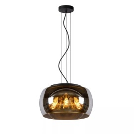 OLIVIA piekaramā lampa Ø40 cm 3xE27 40 W dūmu pelēka (Lucide)