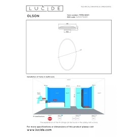 OLSON vannas istabas griestu lampa Ø45 cm LED CCT 45W opāla (Lucide)