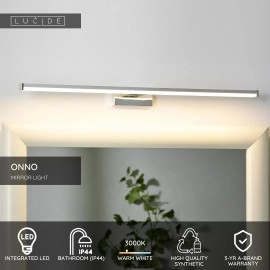 ONNO Vannas istabas spoguļa lampa 1x11W integrēts LED IP44 satīna hroma (Lucide)