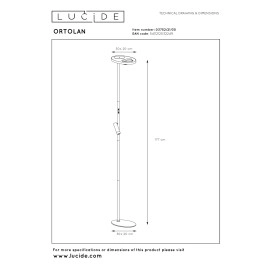 ORTOLAN stāvlampa LED 12W+3W CCT, melna (Lucide)