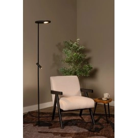 ORTOLAN stāvlampa LED 12W+3W CCT, melna (Lucide)