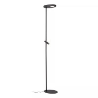 ORTOLAN stāvlampa LED 12W+3W CCT, melna (Lucide)