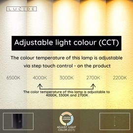 ORTOLAN stāvlampa LED 12W+3W CCT, taupe (Lucide)