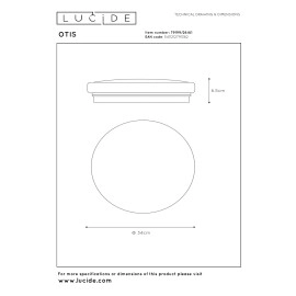 OTIS griestu lampa Ø34 cm LED 1x24W 3000K opāla (Lucide)