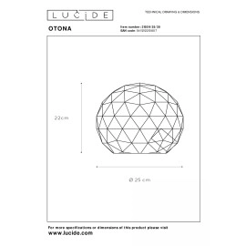 OTONA galda lampa Ø25 cm E27 melna (Lucide)