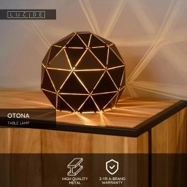 OTONA galda lampa Ø25 cm E27 melna (Lucide)
