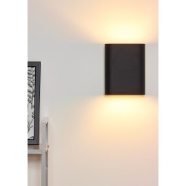 OVALIS sienas lampa 16x8x20 cm E14 2x9W melna (Lucide)