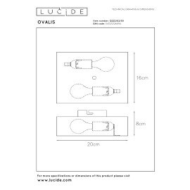 OVALIS sienas lampa 16x8x20 cm E14 2x9W melna (Lucide)