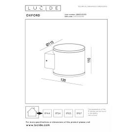 OXFORD āra sienas lampa 1xG9 melna (Lucide)