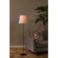 PENDIO stāvlampa E27 melna ar baltu abažūru (Lucide)
