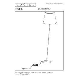 PENDIO stāvlampa E27 melna ar baltu abažūru (Lucide)