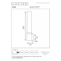 PILAR āra sienas lampa 1 × 6 W E27 melna (Lucide)